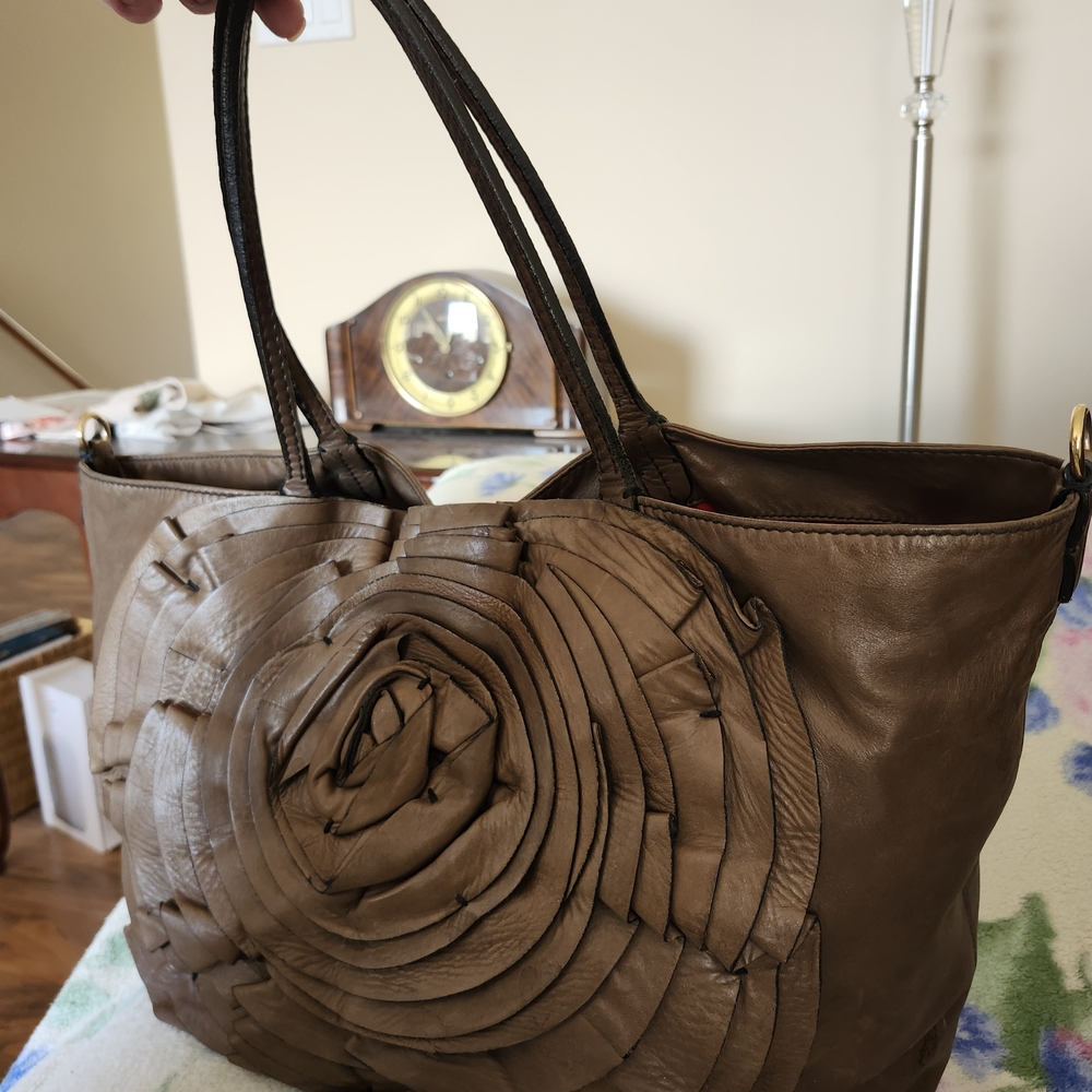 Valentino Garavani Brown Leather Petale Tote